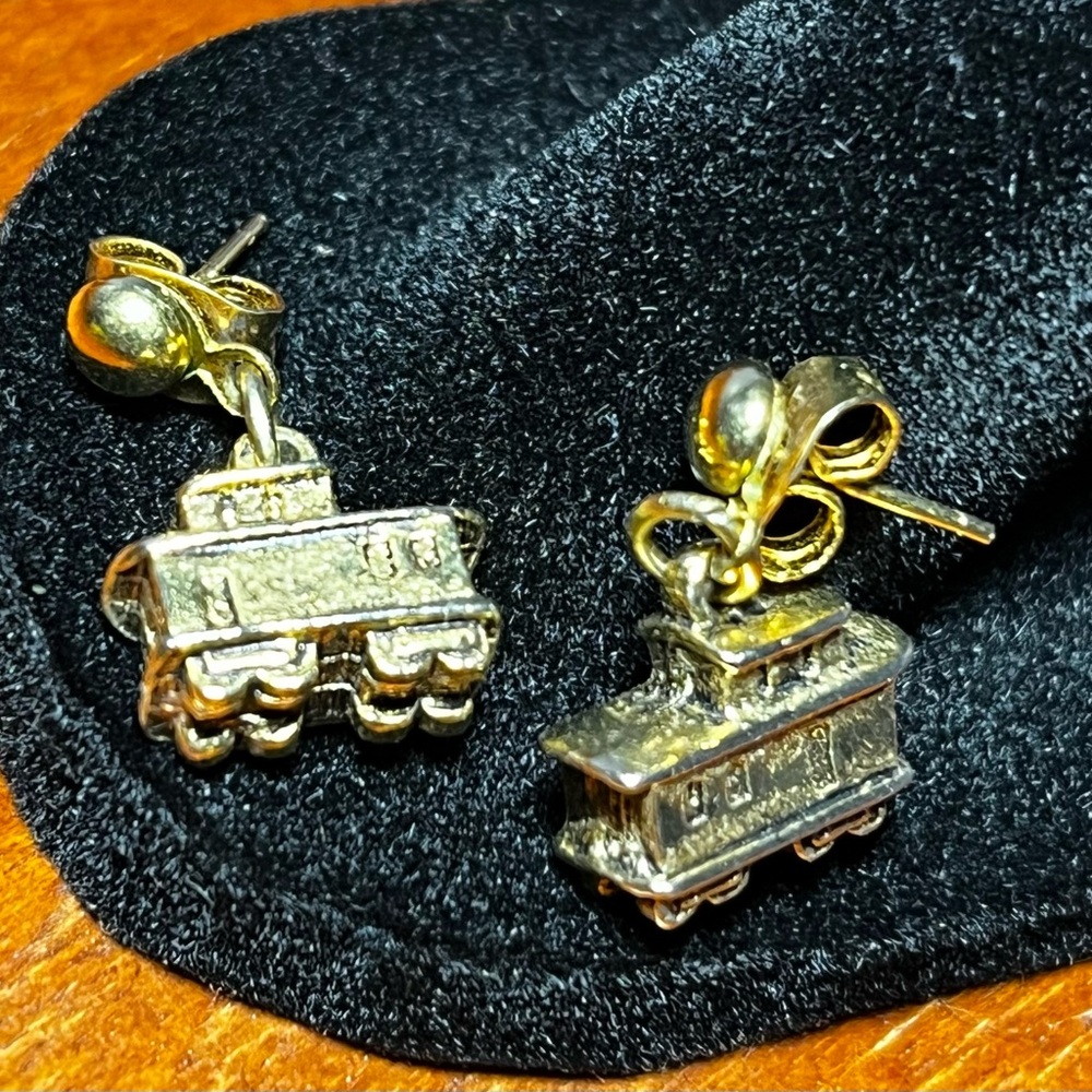 Gold plated Train Earrings